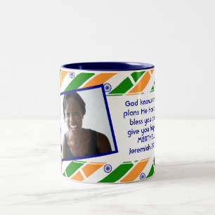Caneca De Café Em Dois Tons Modelo de Foto FLAG ÍNDIA Adicionar seu Texto