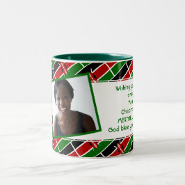 Caneca De Café Em Dois Tons Modelo de Fotografia FLAG do KENYA Adicionar Seu T