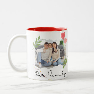 Caneca De Café Em Dois Tons Modelo de imagem personalizada Elegant Script verm