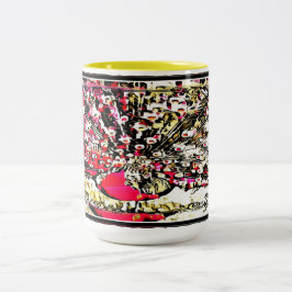 Caneca De Café Em Dois Tons Modelos de aves: Peacocks Bonito 01