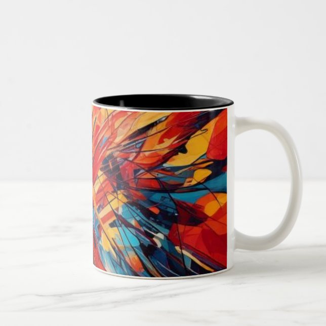 Caneca De Café Em Dois Tons Modern Art Mug (Direita)