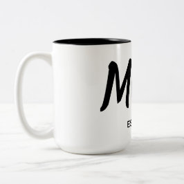 Caneca De Café Em Dois Tons Modern Black Script Established Mom T-Shirt