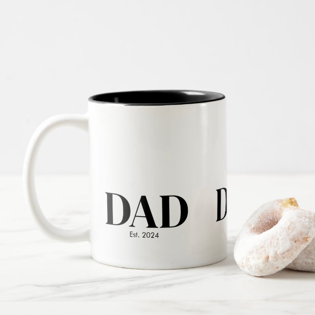 Caneca De Café Em Dois Tons Modern Dad Established Mug (Com Donut)