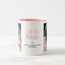Caneca De Café Em Dois Tons Modern Love you Mamãe 2 Photos & Personal Message