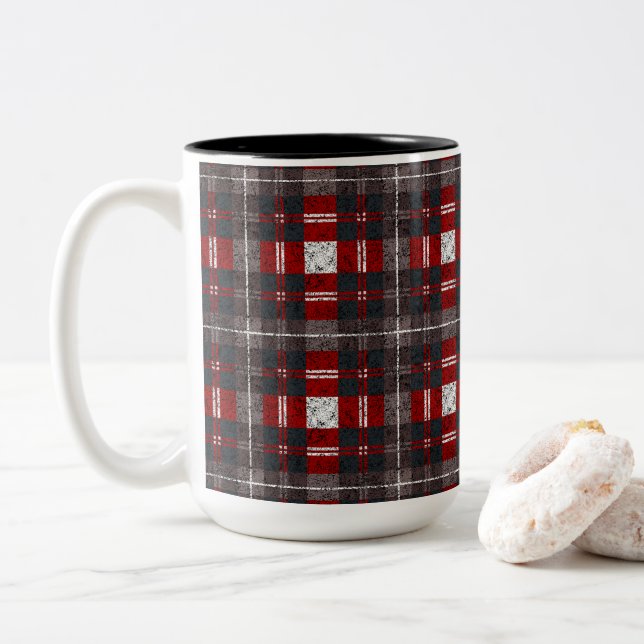 Caneca De Café Em Dois Tons Modern Minimal Pattern (Com Donut)