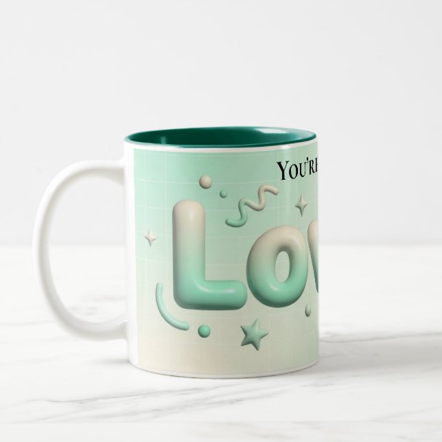 Caneca De Café Em Dois Tons Modern Script Lovely Aesthetic Custom Name (Esquerda)