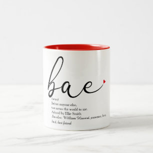 Caneca De Café Em Dois Tons Moderna Elegante Escrita Amor Coração Definição Ba