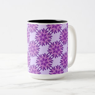 Caneca De Café Em Dois Tons Moderna Floral Lavanda e Roxa