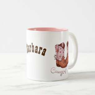 Caneca De Café Em Dois Tons Moderno Cowgirl Boots Estilo Estilo Estimulado O