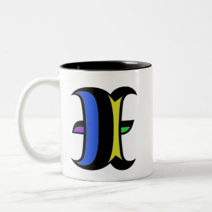 Caneca De Café Em Dois Tons Moderno Inicial I