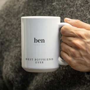 Caneca De Café Em Dois Tons Moderno Minimalista Melhor Namorado de Todos Perso