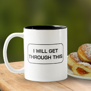 Caneca De Café Em Dois Tons Moderno Motivacional Vou Superar Isto