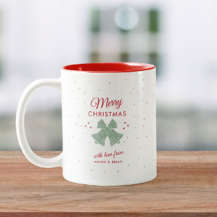 Caneca De Café Em Dois Tons Moderno Russo Sinos de Feliz Natal Stars País