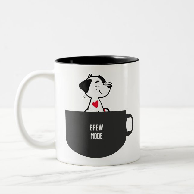 Caneca De Café Em Dois Tons Modo Café Cachorro (Esquerda)