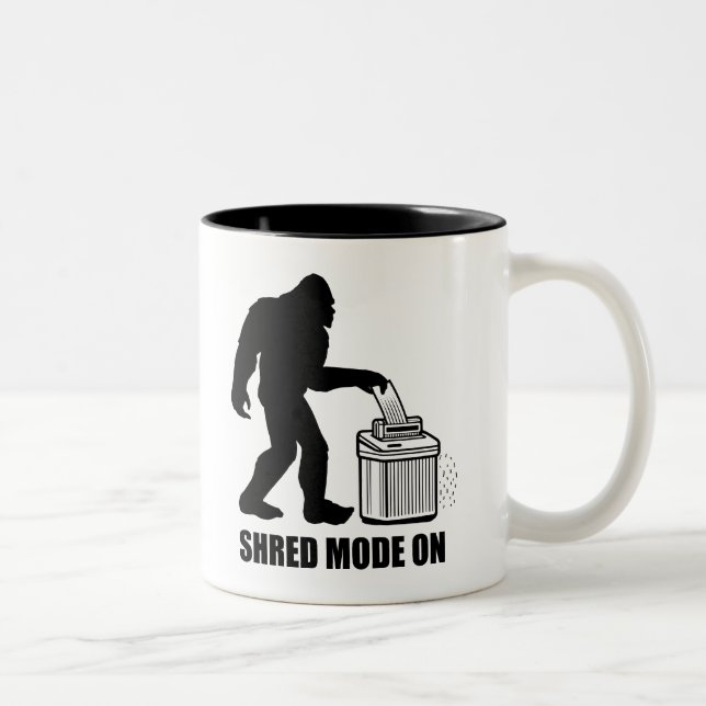 Caneca De Café Em Dois Tons Modo de Destruição do Pé Grande Ativado (Direita)