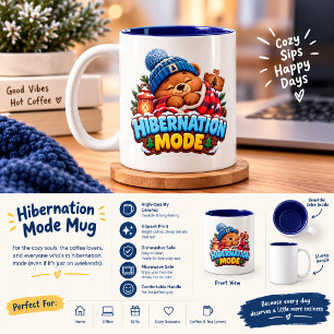 Caneca De Café Em Dois Tons Modo de Hibernação Urso de Inverno Aconchegante