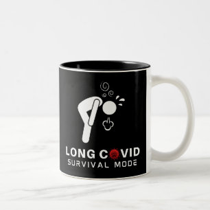 Caneca De Café Em Dois Tons Modo de Sobrevivência de LONG COVID