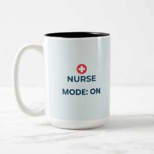 Caneca De Café Em Dois Tons Modo Enfermeira Ativado Design de Enfermagem Diver