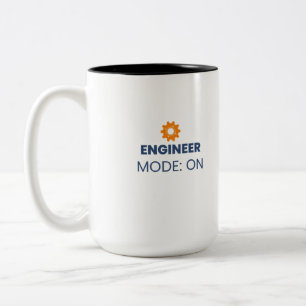 Caneca De Café Em Dois Tons Modo Engenheiro Ativado Design de Engenharia Diver