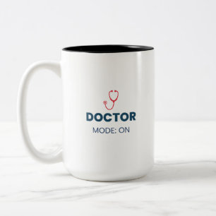 Caneca De Café Em Dois Tons Modo Médico Ativado Design Médico Divertido