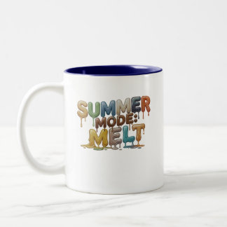 Caneca De Café Em Dois Tons Modo Verão: Derretimento - Texto Divertido que Der