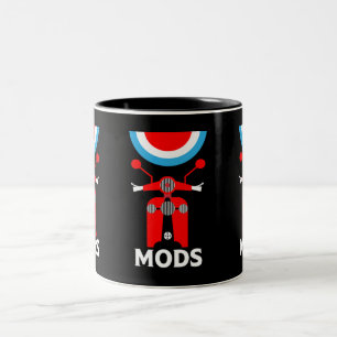 Caneca De Café Em Dois Tons Mods - Mods And Rockers - Música Britânica