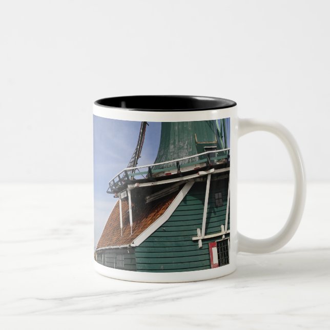 Caneca De Café Em Dois Tons Moinho de vento, Zaanse Schans, Holanda, Países Ba (Direita)