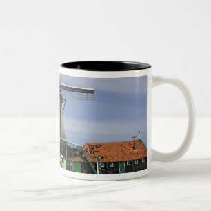 Caneca De Café Em Dois Tons Moinho de vento, Zaanse Schans, Holanda, Países Ba