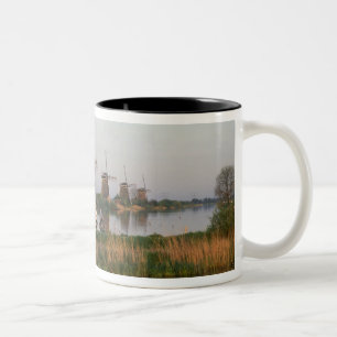 Caneca De Café Em Dois Tons Moinhos de vento, Kinderdijk, Holanda