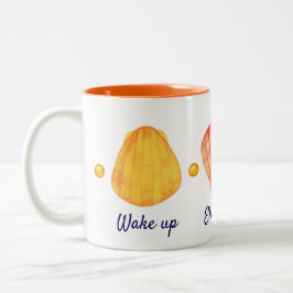 Caneca De Café Em Dois Tons Molas de Água Vermelhas e Amarelas Mug