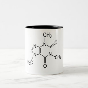 Caneca De Café Em Dois Tons molécula da cafeína