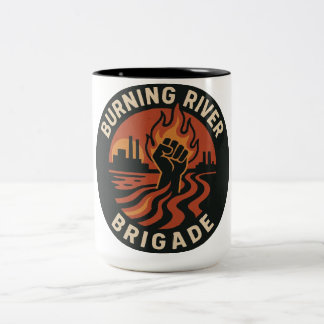 Caneca De Café Em Dois Tons Moletom Burning River Brigade