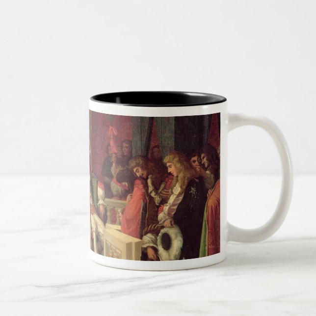 Caneca De Café Em Dois Tons Moliere que janta com Louis XIV 1857 (Direita)