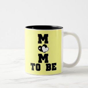 Caneca De Café Em Dois Tons MOM a ser - Texto preto