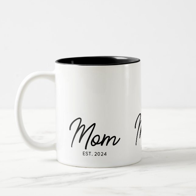 Caneca De Café Em Dois Tons Mom Established New Mom Gift (Esquerda)