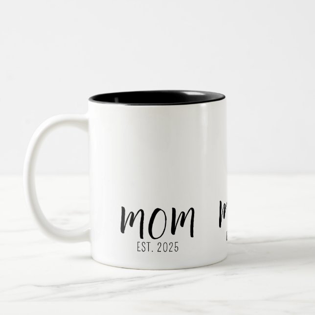Caneca De Café Em Dois Tons Mom Established New Mom Gift  (Esquerda)