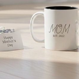 Caneca De Café Em Dois Tons Mom Established New Mom Gift Two-Tone Coffee Mug