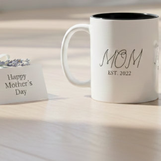Caneca De Café Em Dois Tons Mom Established New Mom Gift Two-Tone Coffee Mug