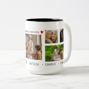 Caneca De Café Em Dois Tons Momentos Especiais Personalizados com 7 Fotos e Te