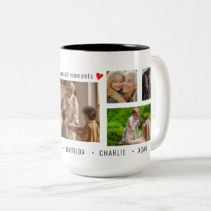 Caneca De Café Em Dois Tons Momentos Especiais Personalizados com 7 Fotos e Te