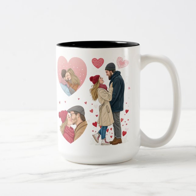 Caneca De Café Em Dois Tons Momentos Românticos Mug (Direita)