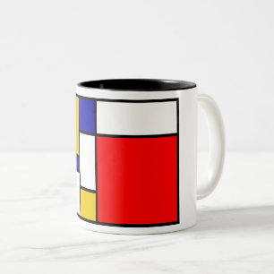 Caneca De Café Em Dois Tons Mondrian 2