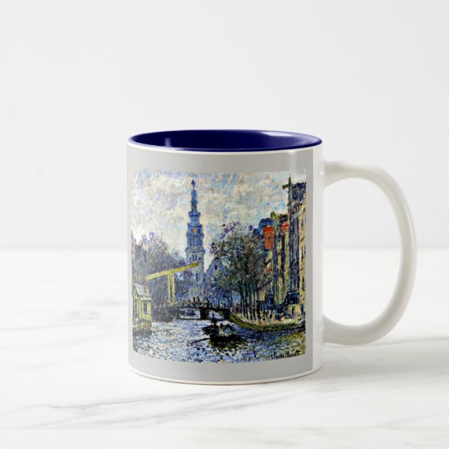 Caneca De Café Em Dois Tons Monet: Canal em Amsterdã (Direita)