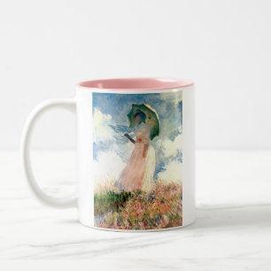 Caneca De Café Em Dois Tons Monet Woman com Parasol à esquerda