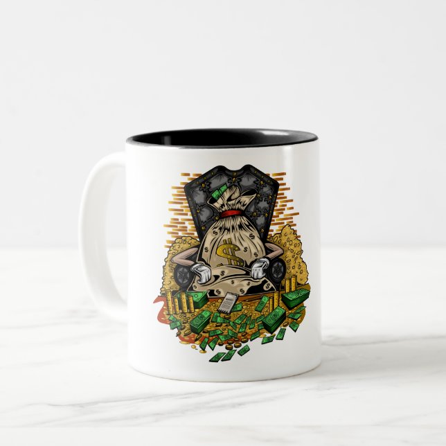Caneca De Café Em Dois Tons Money Bag (Frente Esquerda)