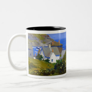 Caneca De Café Em Dois Tons Monhegan Houses Maine por Edward Hopper