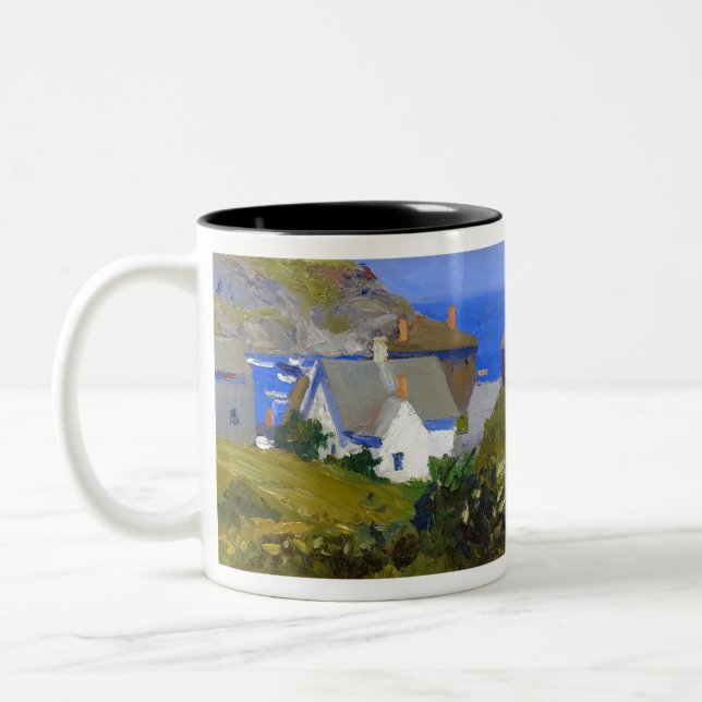 Caneca De Café Em Dois Tons Monhegan Houses Maine por Edward Hopper (Esquerda)