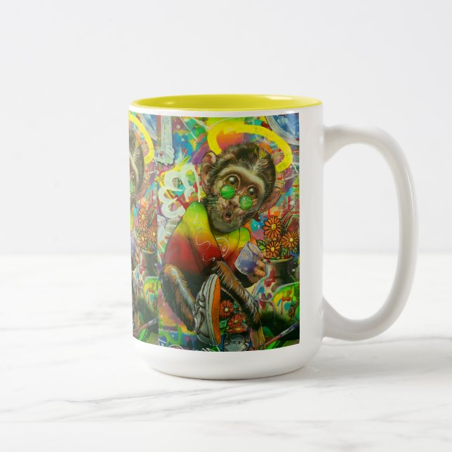Caneca De Café Em Dois Tons monkey mug (Direita)