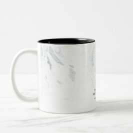 Caneca De Café Em Dois Tons Monograma de Chic Marble