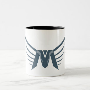 Caneca De Café Em Dois Tons Monograma de letra M com asa elegante